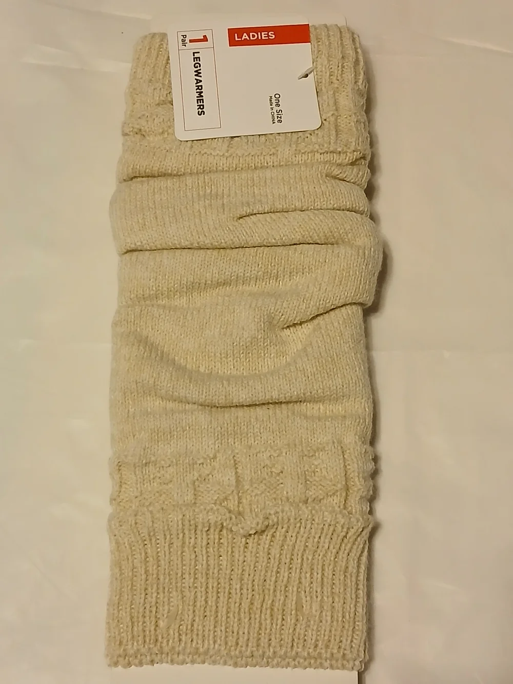 Ladies Cream Knit Legwarmers
